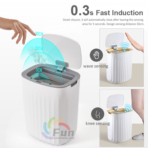 Smart Trash Can With Lid For Bedroom And Living Room Kitchen Storage Box Trash Can Induction Small Car Box Automatic Smart Dustbin Smart Trash Bin - YooSwift