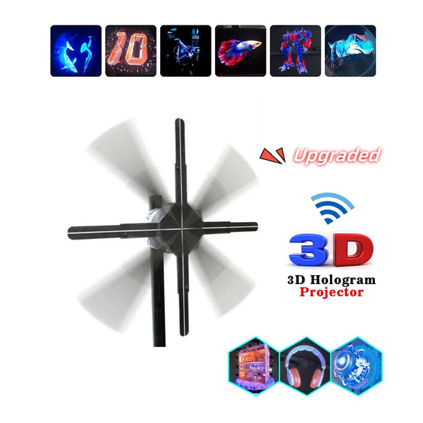 Upgraded Naked Eye 3D Holographic Advertising Machine Fan Screen Support Lmage Video Store Bar Party Advertising Display - YooSwift